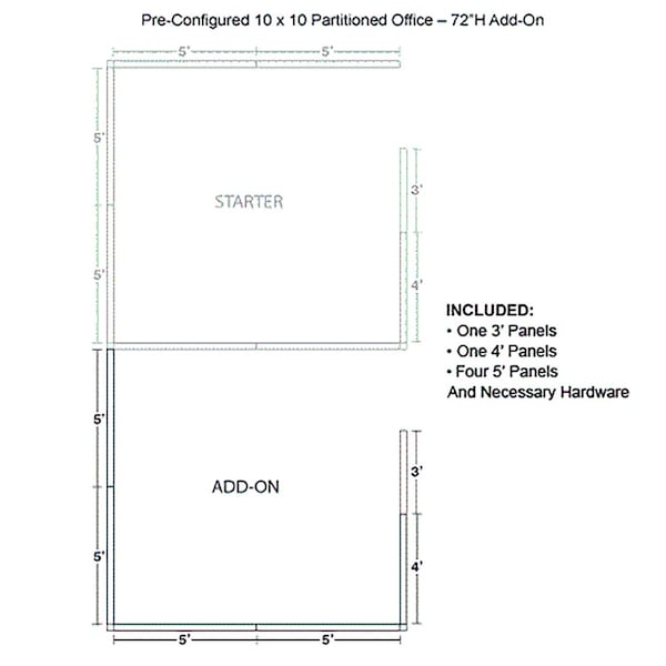 Interion By Global Industrial 120 in D X 72 in H, 120 in W X Fabric Panels / Wood Frame / Steel Connectors, Blue 236660BL - main